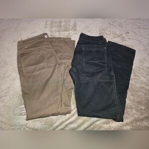 Lot Of 2 Mens Kuhl Hiking Pants Easy Rydr & DLux Vintage Patina Dye Sz 32x34